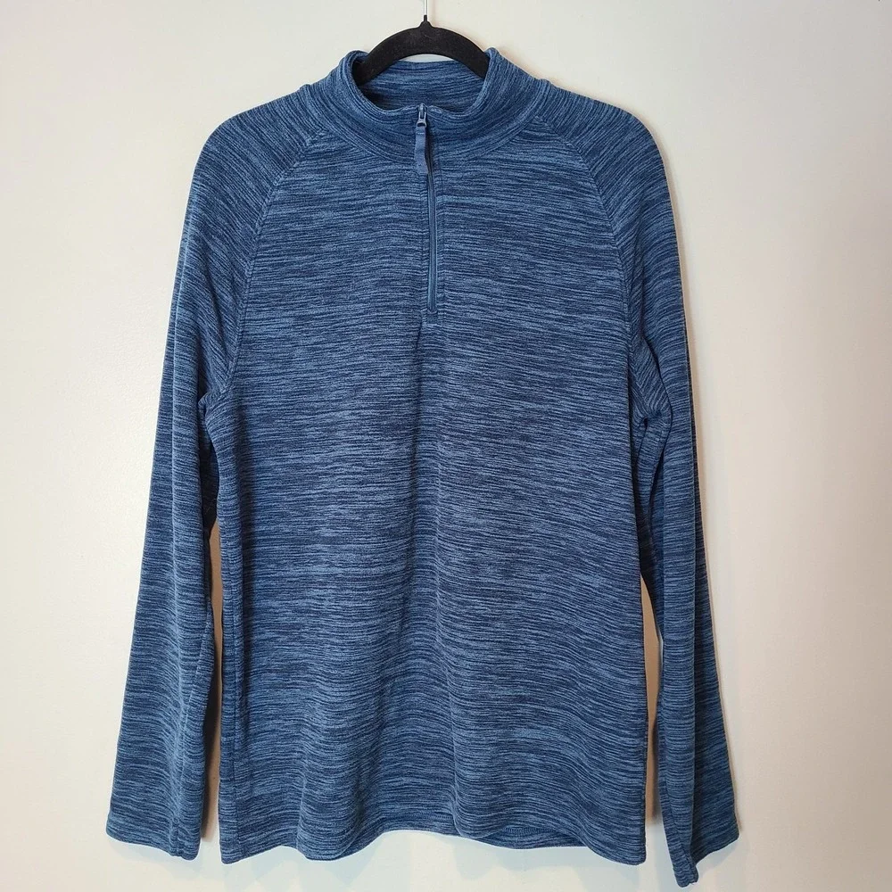 Mountain Warehouse Mens 1/4 Zip Fleece Size Medium Blue Marl Pullover